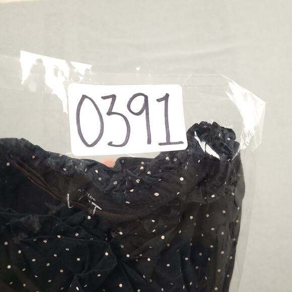 Ann Taylor Loft Petites Women's Long Sleeve Blouse Sz Medium Ruffles Polka Dot - Picture 9 of 9